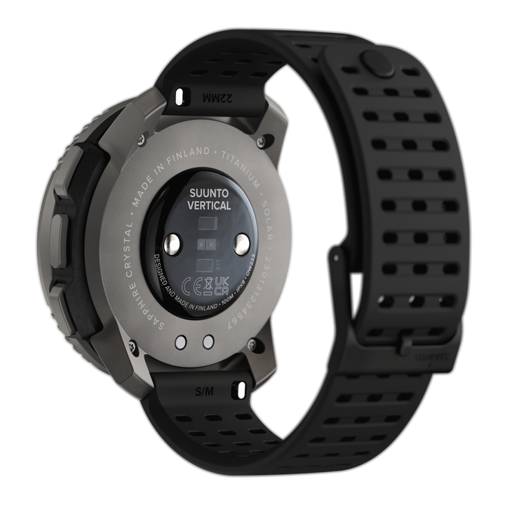 Suunto Vertical Titanium Solar Black - Large Screen Adventure Watch For Outdoor Expeditions With Solar Charging