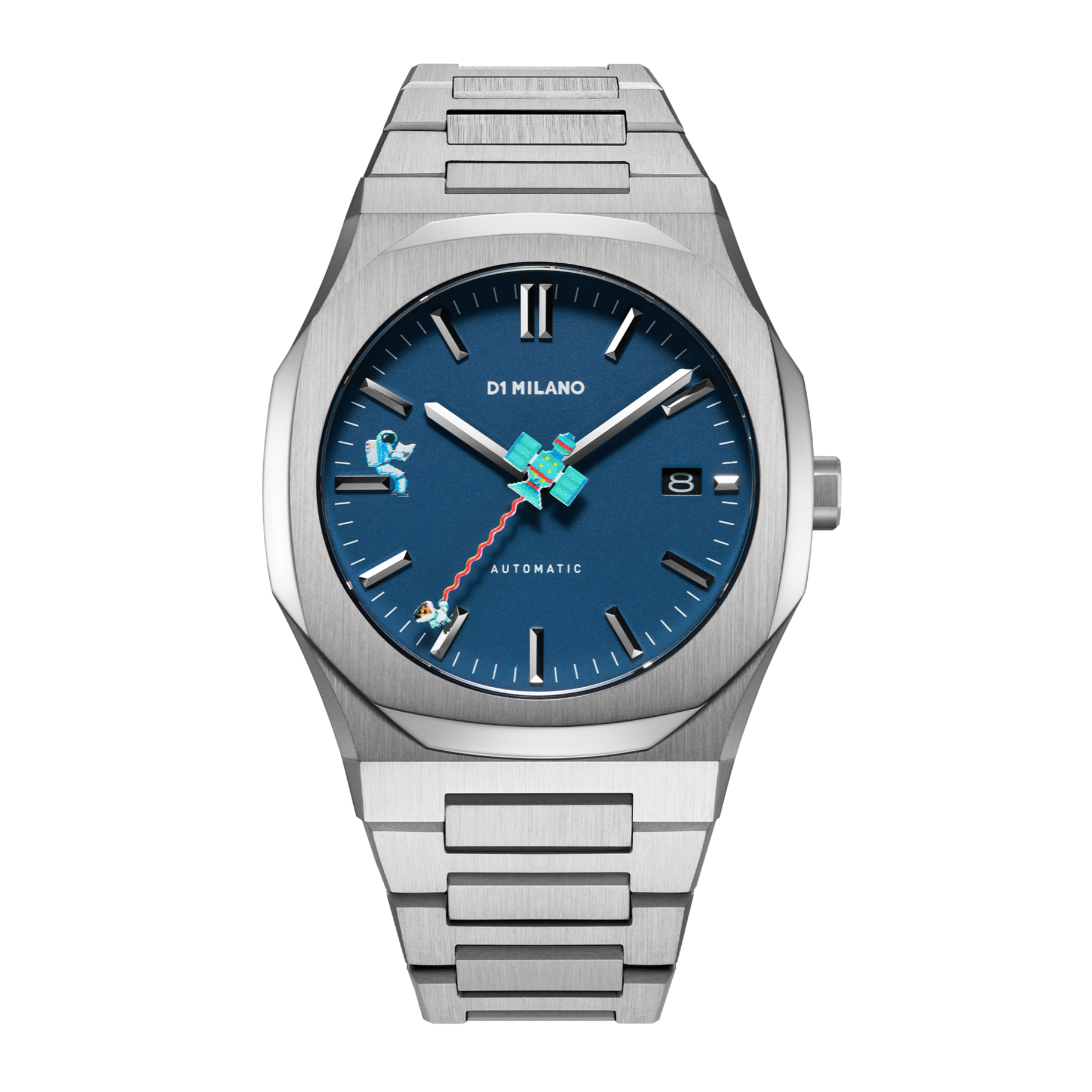 D1 Milano Auto Pixel Retro Blue Automatic D1 ATBJ14 Solar Time