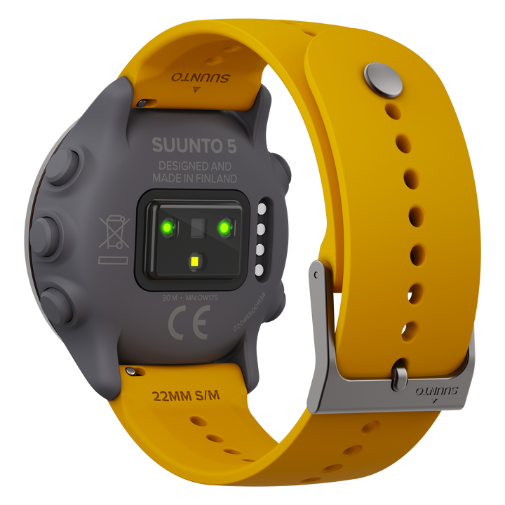 Suunto 5 Peak Ochre - Lightweight multisport watch for training, exploring and wellbeing-Made in Finland with 100% renewable energy