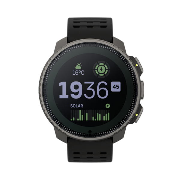 Suunto Vertical Titanium Solar Black - Large Screen Adventure Watch For Outdoor Expeditions With Solar Charging