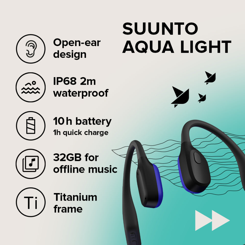 Suunto Aqua Light Ear Headphones - Tidal Black SUSS051124000