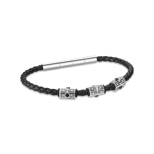 Cerruti 1881 Adriano Leather Bracelet - Black CJCIAGB0012001