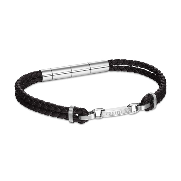Cerruti 1881 Sandro Leather Bracelet - Black CJCIAGB0014303
