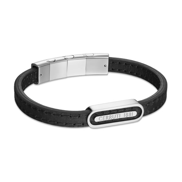 Cerruti 1881 Ettore Leather Bracelet - Black CJCIAGB0014401
