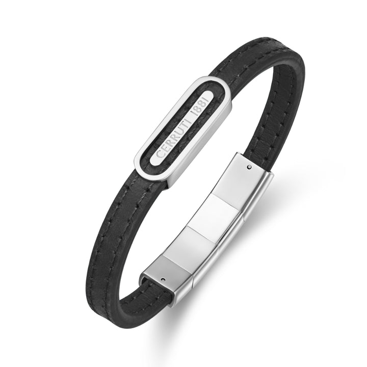 Cerruti 1881 Ettore Leather Bracelet - Black CJCIAGB0014401