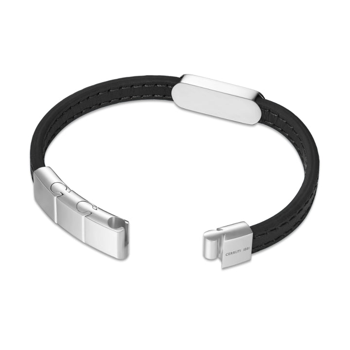 Cerruti 1881 Ettore Leather Bracelet - Black CJCIAGB0014401