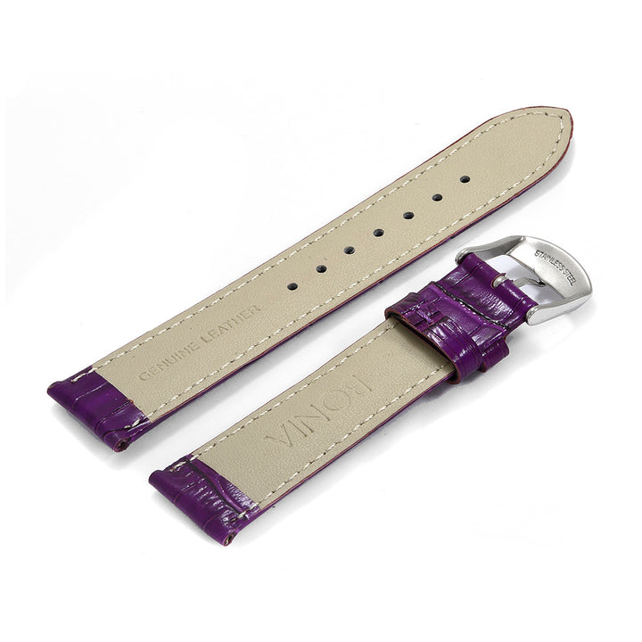 Leather Strap Bonia Croco Design Purple