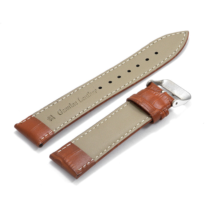 Leather Strap Croco Design Light Brown