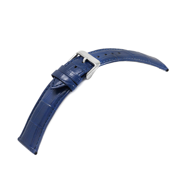 Leather Strap Croco Design Blue