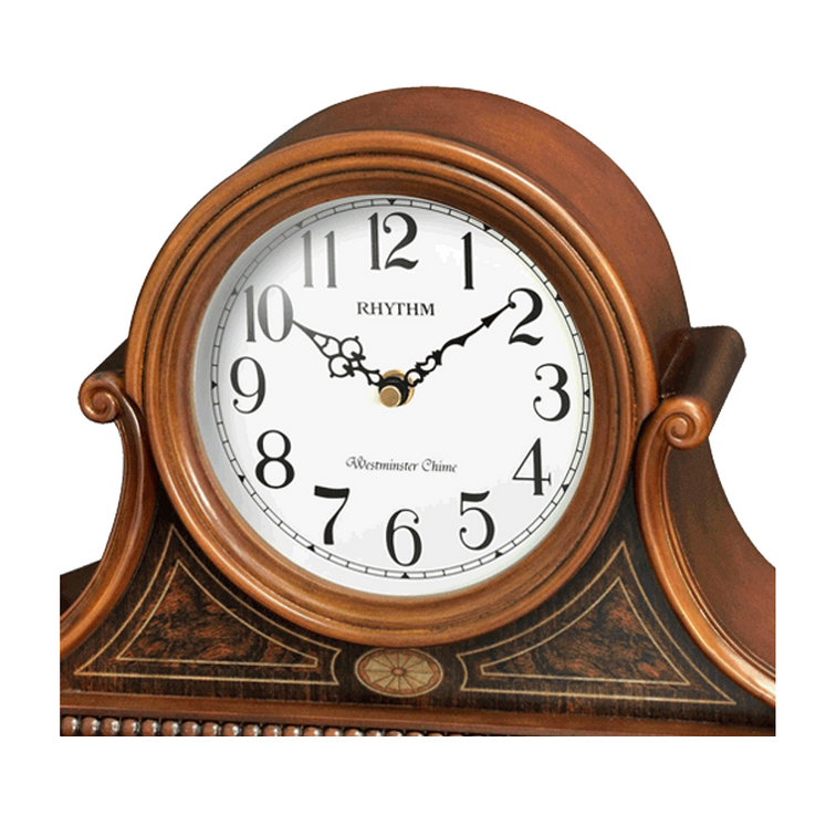 Rhythm Table Clock Wooden Westminster Chime RTCRH262NR06 Solar Time™