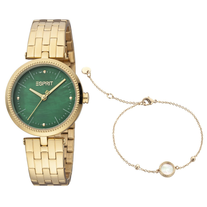 Esprit Nova Gold Women Watch & Jewellery Set ES1L296M0095