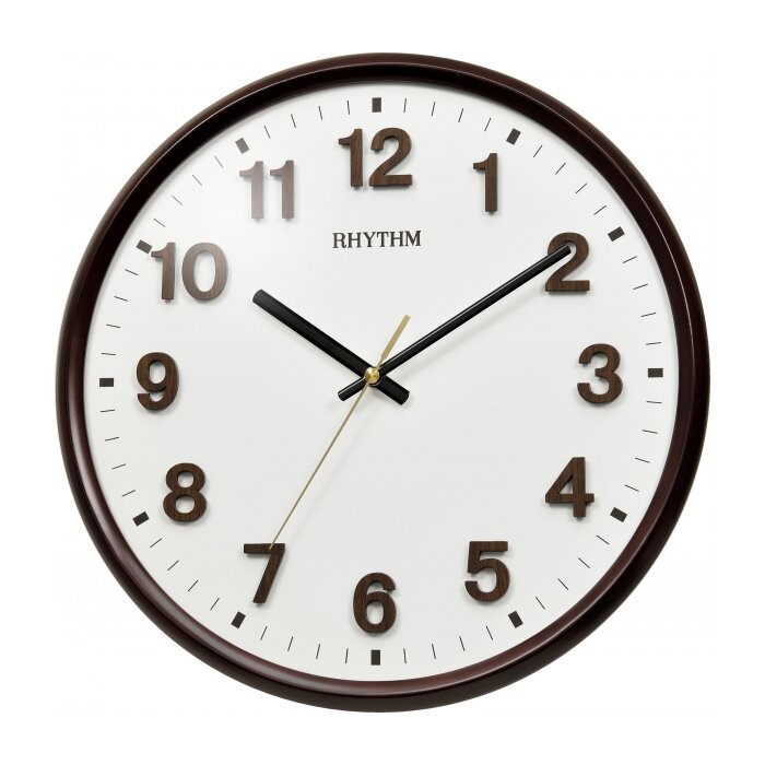 Rhythm Wall Clock Wooden 3D Numerals RTCMG127NR06