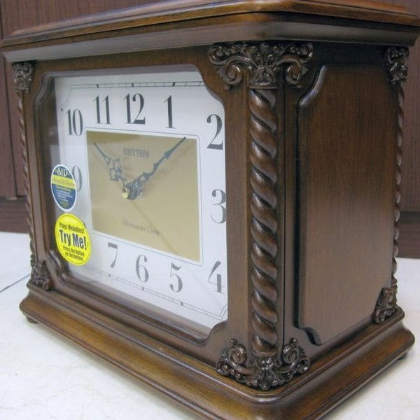 Rhythm Table Clock Wooden Jewelry Box RTCRH224NR06