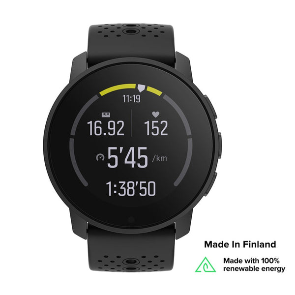 Suunto 9 Peak All Black - Ultra thin, small and tough GPS watch with wrist heart rate and barometer-Made in Finland with 100% renewable energy
