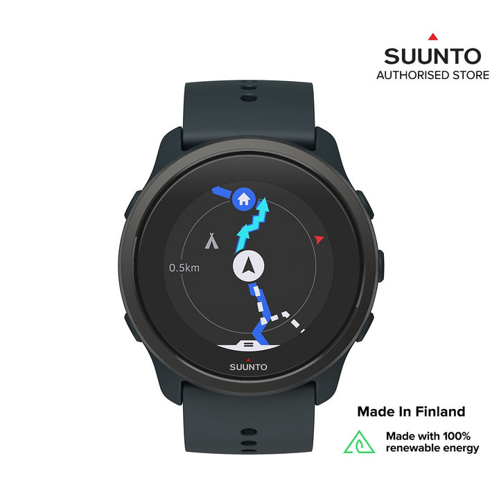 Suunto 5 Peak Cave Green - Lightweight multisport watch for training, exploring and wellbeing-Made in Finland with 100% renewable energy