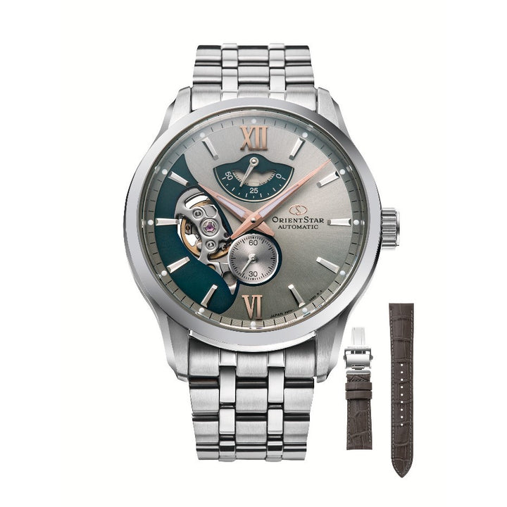 Orient Star Layered Skeleton Men Contemporary Automatic 2 Straps Set Limited Edition ORRE-AV0B09N