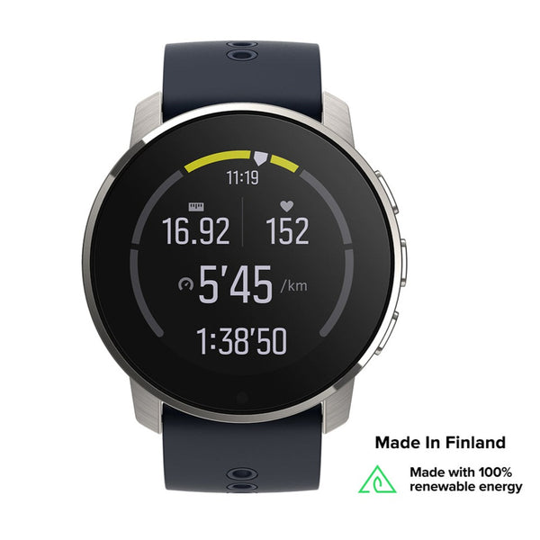 Suunto 9 Peak Granite Blue Titanium - Ultra Thin, Small, Touch GPS Watch With Wrist Heart Rate And Barometer-Made in Finland with 100% renewable energy