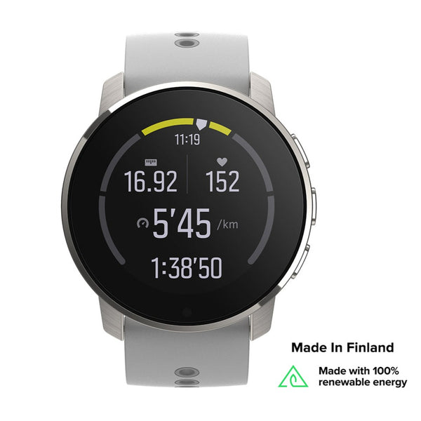Suunto 9 Peak Birch White Titanium - Ultra thin, small, tough GPS watch with wrist heart rate and barometer-Made in Finland with 100% renewable energy